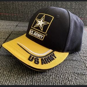 US Army SnapBack Adjustable Hat Black & Yellow